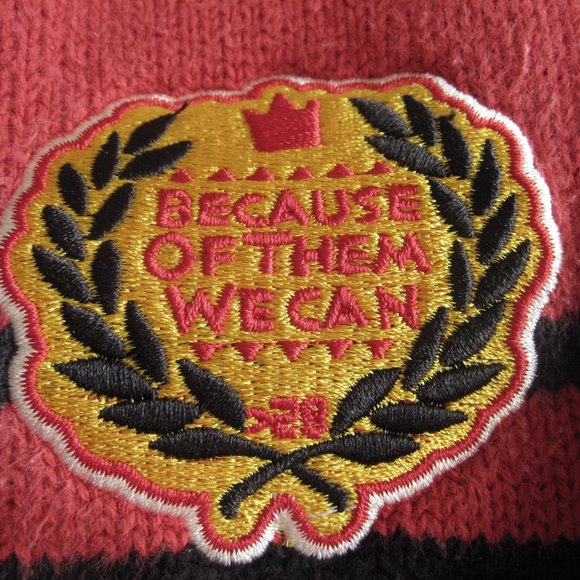 Because Of Them We Can Tuskegee Varsity Cardigan Sweater M Coral Chenille Letter - Picture 5 of 8